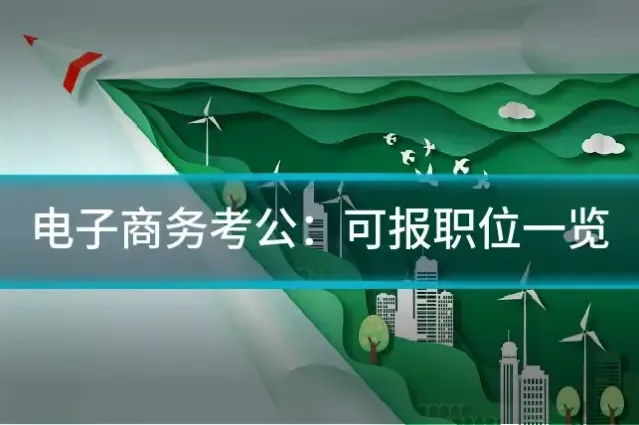电子商务考公：可报职位一览