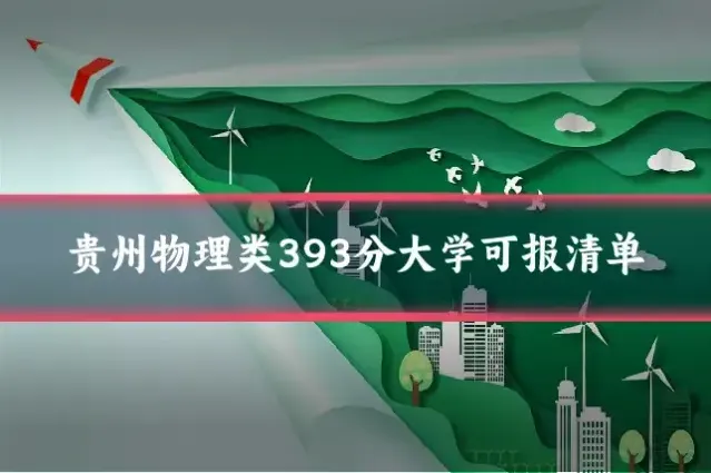 贵州物理类393分大学可报清单