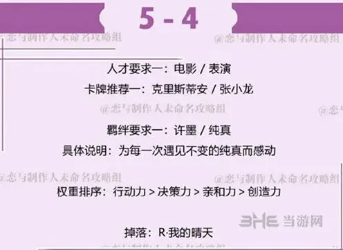 恋与制作人许墨拍摄副本5-4怎么过