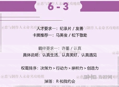 恋与制作人许墨拍摄副本6-3怎么过