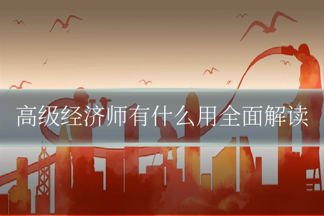 高级经济师有什么用全面解读