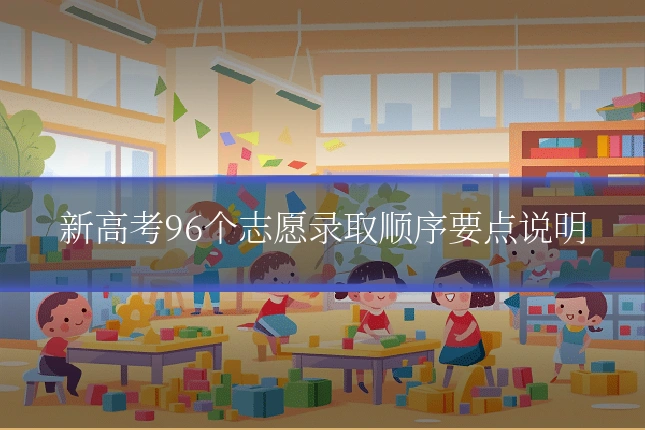 新高考96个志愿录取顺序要点说明