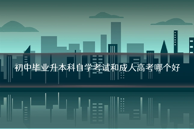 初中毕业升本科自学考试和成人高考哪个好