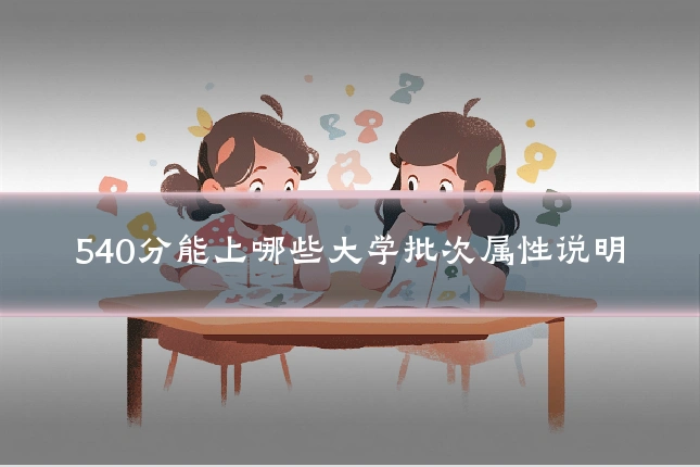 540分能上哪些大学批次属性说明