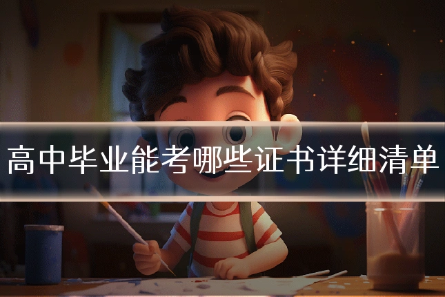 高中毕业能考哪些证书详细清单