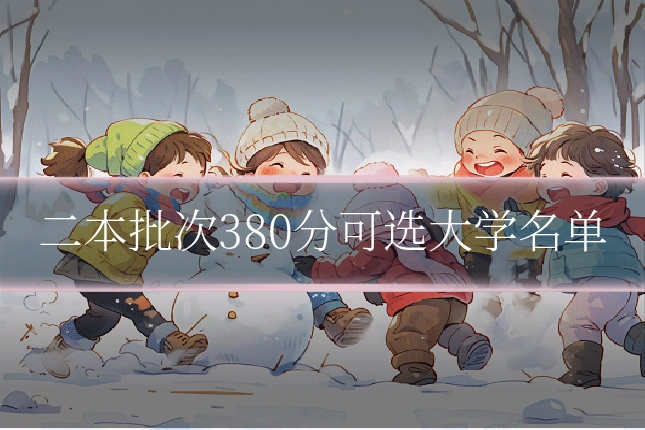 二本批次380分可选大学名单