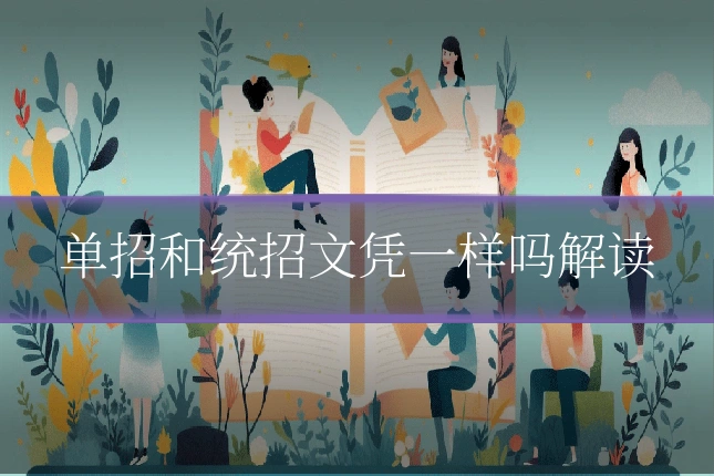 单招和统招文凭一样吗解读