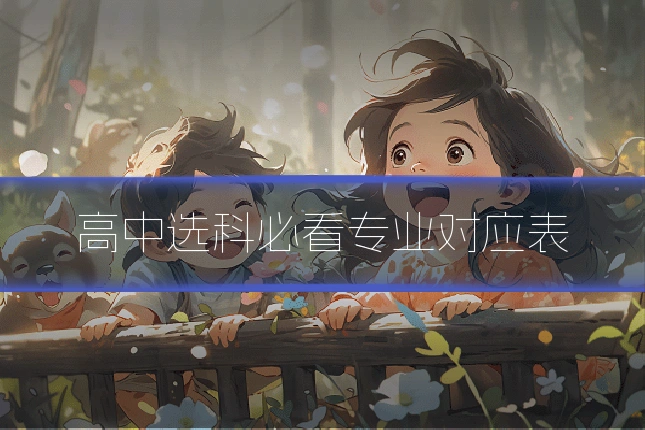 高中选科必看专业对应表