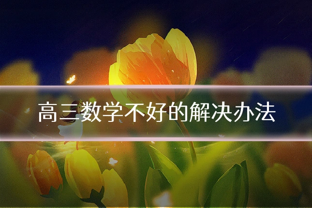 高三数学不好的解决办法