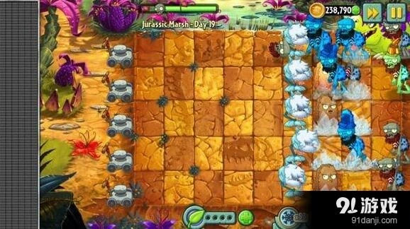 植物大战僵尸2第19天侏罗纪沼泽攻略技巧