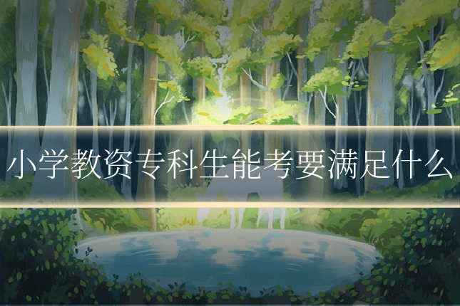 小学教资专科生能考要满足什么