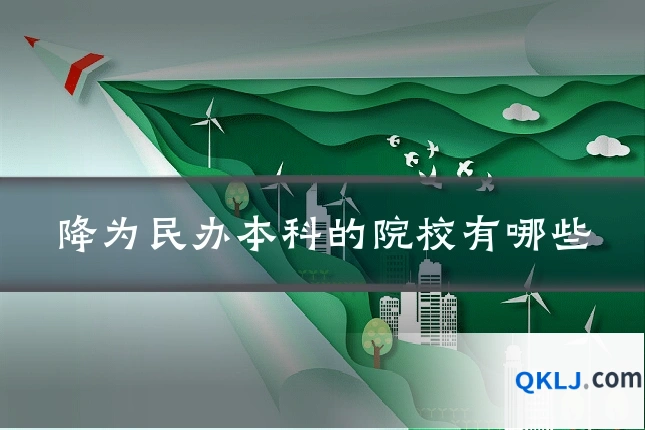 降为民办本科的院校有哪些
