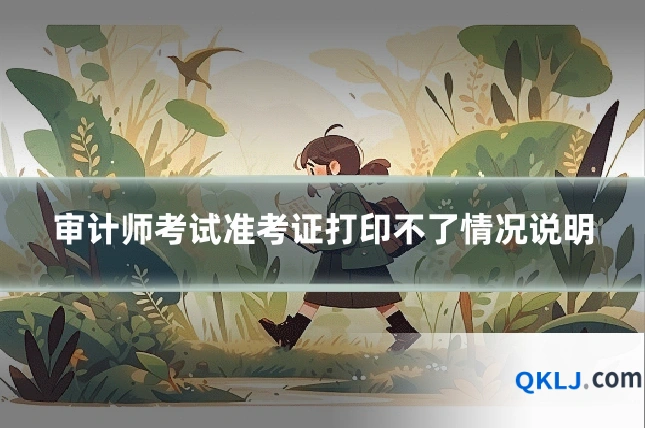 审计师考试准考证打印不了情况说明