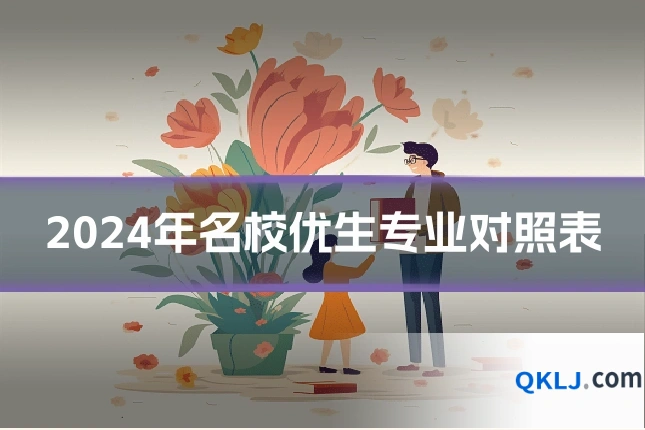 2024年名校优生专业对照表