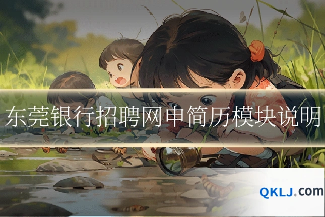 东莞银行招聘网申简历模块说明
