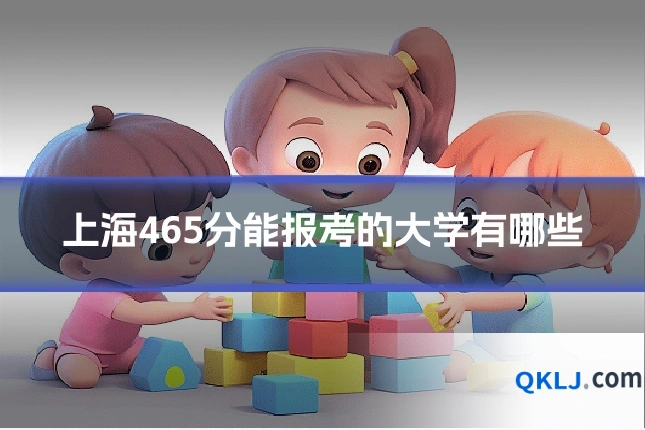 上海465分能报考的大学有哪些