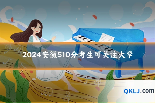 2024安徽510分考生可关注大学