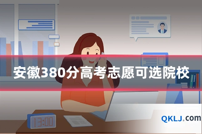 安徽380分高考志愿可选院校
