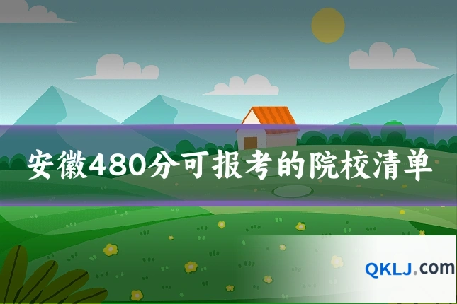 安徽480分可报考的院校清单