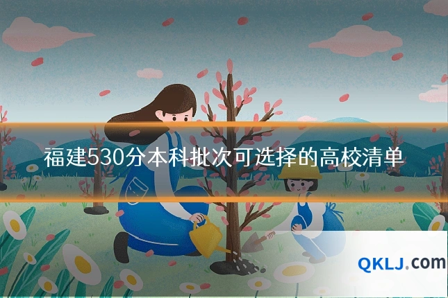 福建530分本科批次可选择的高校清单
