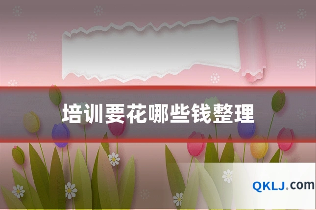 培训要花哪些钱整理