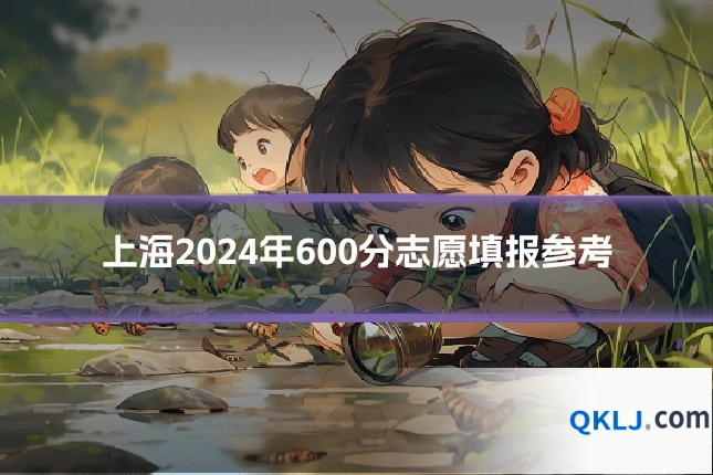上海2024年600分志愿填报参考