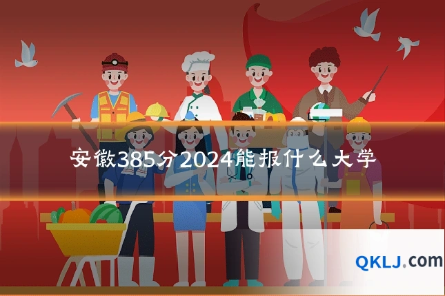 安徽385分2024能报什么大学