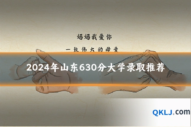 2024年山东630分大学录取推荐