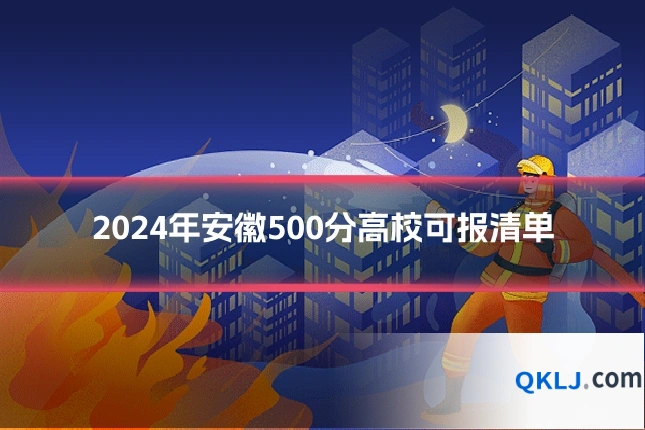 2024年安徽500分高校可报清单