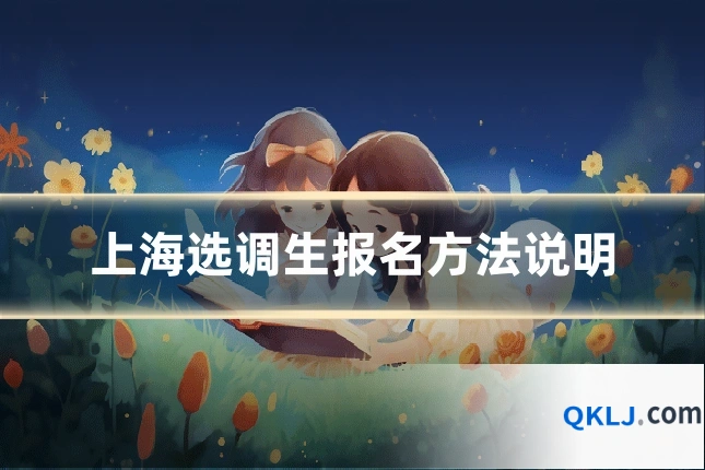 上海选调生报名方法说明