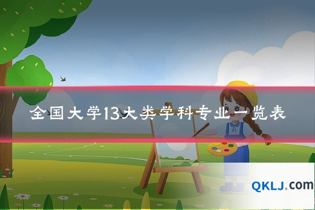 全国大学13大类学科专业一览表