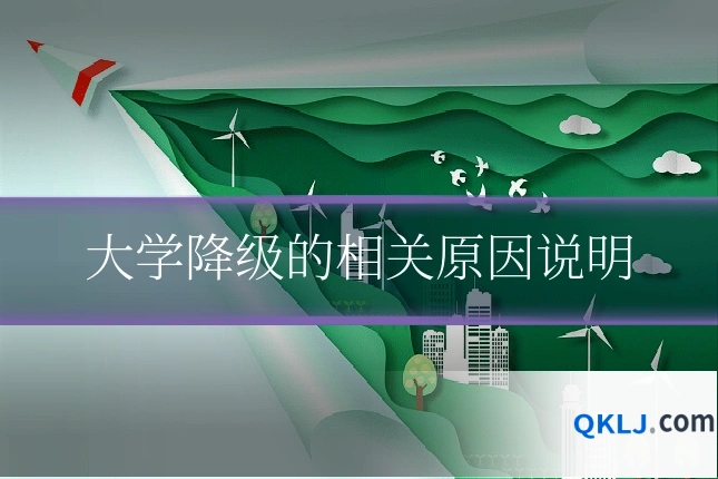 大学降级的相关原因说明