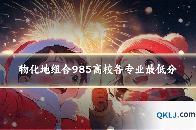 物化地组合985高校各专业最低分