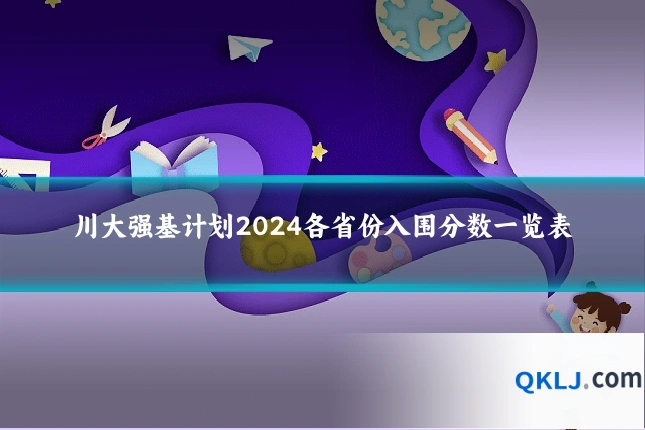 川大强基计划2024各省份入围分数一览表