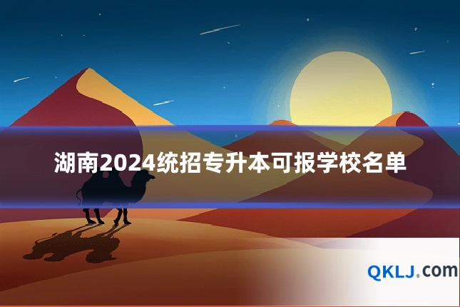 湖南2024统招专升本可报学校名单