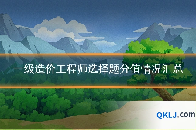 一级造价工程师选择题分值情况汇总