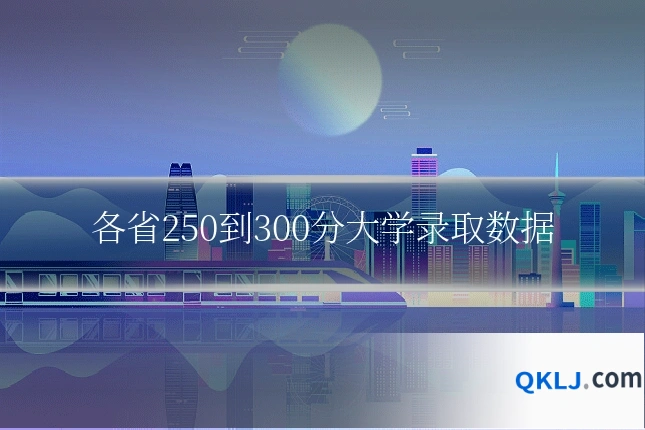 各省250到300分大学录取数据