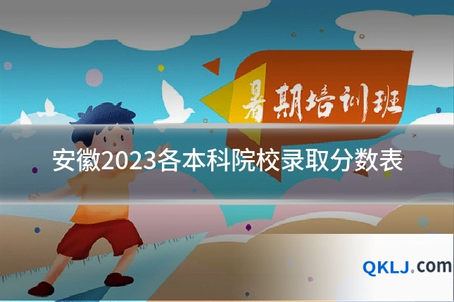 安徽2023各本科院校录取分数表
