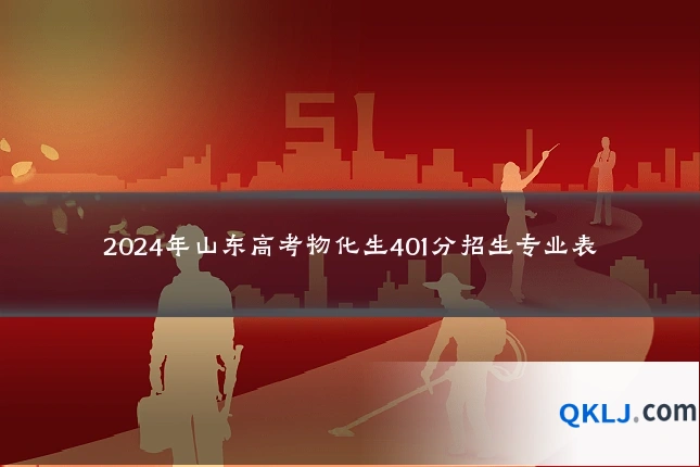 2024年山东高考物化生401分招生专业表