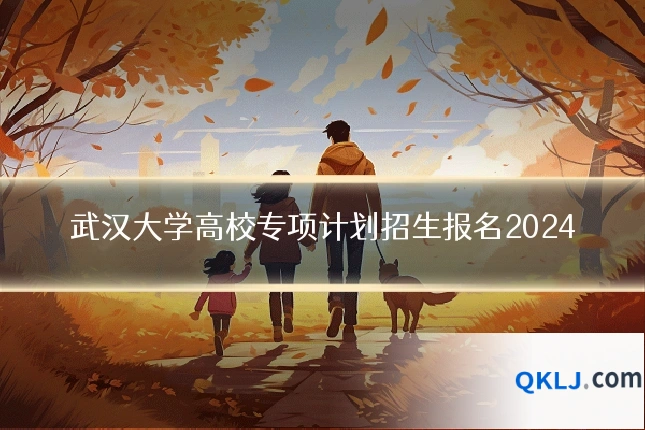 武汉大学高校专项计划招生报名2024