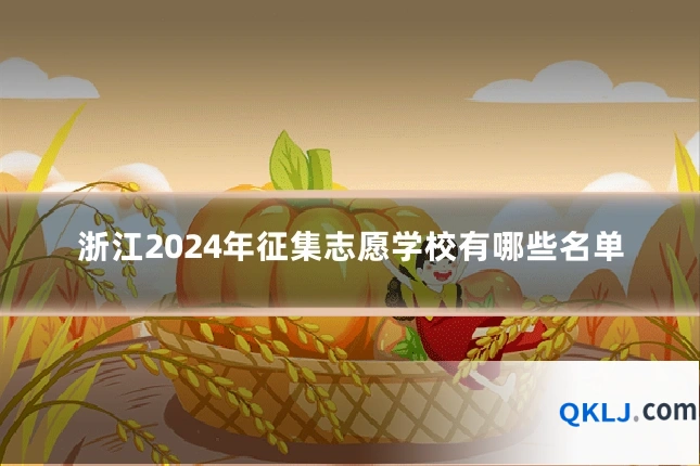 浙江2024年征集志愿学校有哪些名单