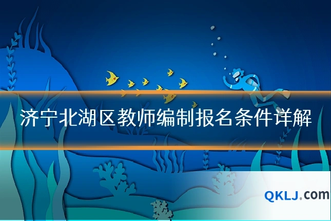 济宁北湖区教师编制报名条件详解