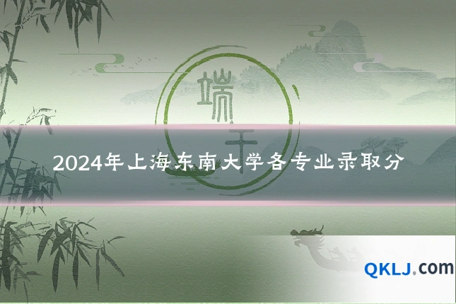 2024年上海东南大学各专业录取分