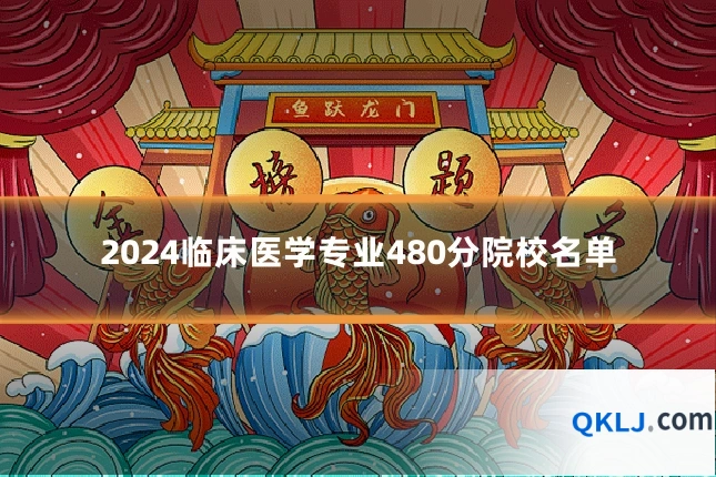 2024临床医学专业480分院校名单