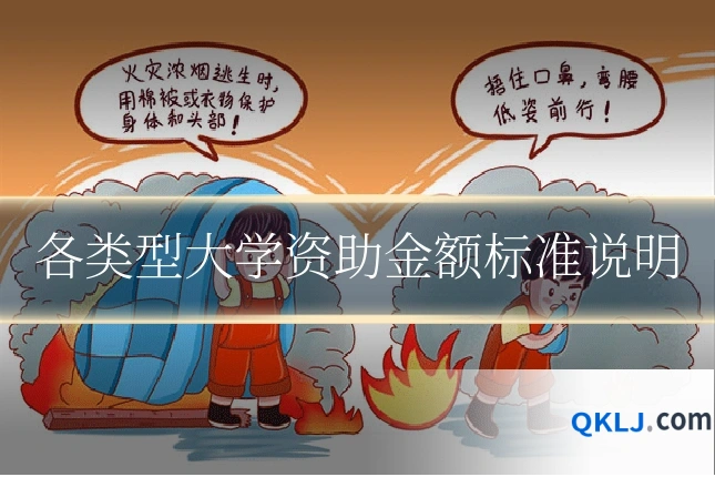 各类型大学资助金额标准说明