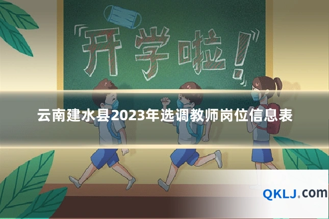云南建水县2023年选调教师岗位信息表