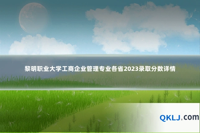 黎明职业大学工商企业管理专业各省2023录取分数详情
